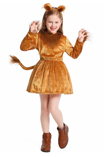 Noiclub Löwenkostüm Mädchen, Tierkostüm Löwen Rock Kleid Löwenschwanz Outfits Anzug Halloween Karneval M Noiclub Löwenkostüm Mädchen, Tierkostüm Löwen Rock Kleid Löwenschwanz Outfits Anzug Halloween Karneval M von Noiclub