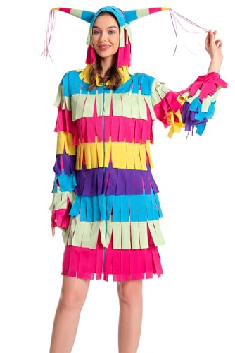 Noiclub Pinata Kostüm Damen, Farbiges Franzen Faschingskostüm Kleid Erwachsene Karneval Outfit Halloween Costume M Noiclub Pinata Kostüm Damen, Farbiges Franzen Faschingskostüm Kleid Erwachsene Karneval Outfit Halloween Costume M von Noiclub