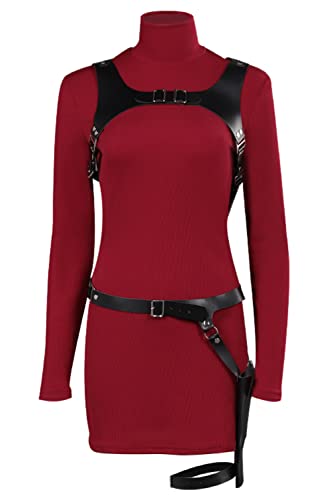 RE Ada Wong Cosplay Kostüm Damen Outfit Rotes Kleid Halloween Karneval Party Verkleidung Anzug von Noiclub