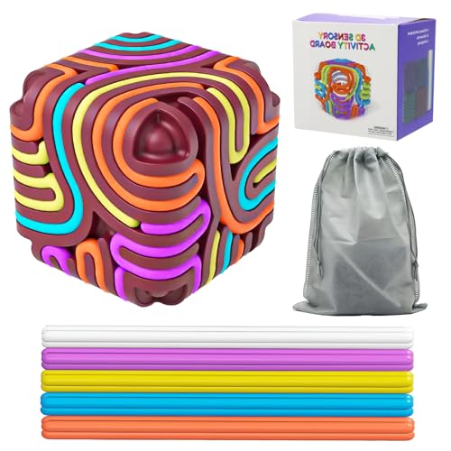 3D Sensorik Spielzeug Activity Board, Silikon Fidget Toys, ADHD und Autismus Spielzeug für Kinder ab 3 Jahre + und Erwachsene, Stressabbau Fidget Toy Sensory von Nokwocy