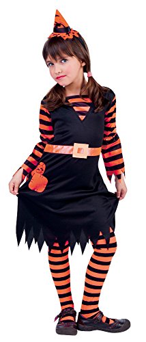 Non Concerne Nicht auf-S8298l-Kostüm für Kinder, Mädchen Witchy Patch, Orange/schwarz, L von Non Concerne