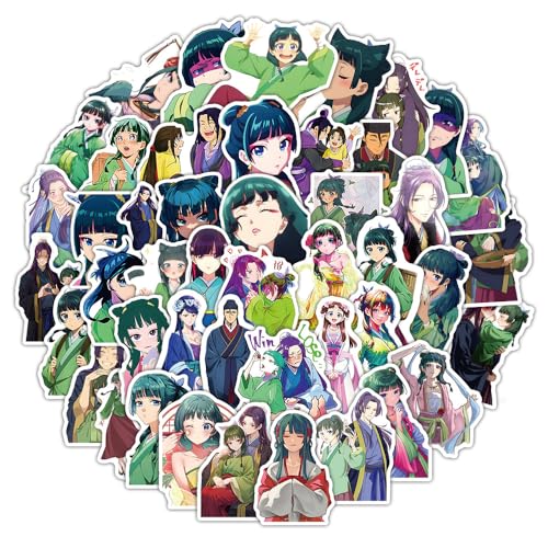 Anime Sticker Set 60 Stück Maomao Jinshi Animeaufkleber 4-8cm Wasserfest Papier Selbstklebend für Anime Fans Wasserflasche Koffer Notizbuch von Noowye