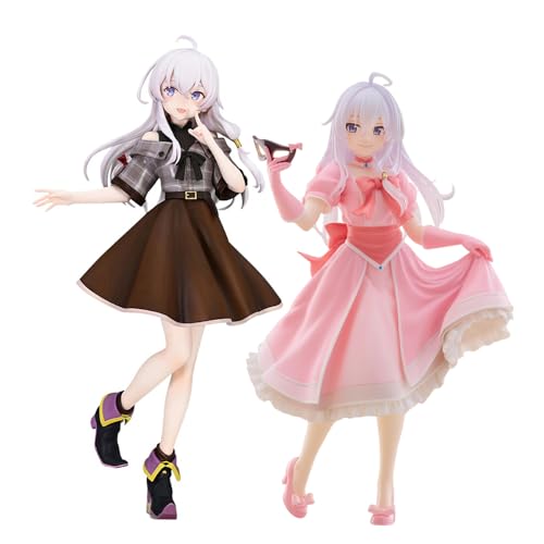 Elaina Action Figur Anime Kleid Mädchen Figur 18CM&22CM Stehend Pose Elaina Statue Niedlich Anime Charakter Modell PVC Desktop Ornamente 2Stück von Noowye