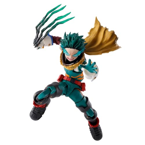 MHA Figur Midoriya Izuku Action Figur - Beweglich Gelenke Austauschbare Köpfe - 15CM Midoriya Izuku Statue mit Zubehör PVC Cartoon Modell Ornamente von Noowye