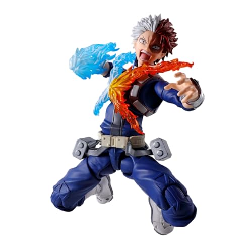 MHA Figur Todoroki Shouto Action Figur - Beweglich Gelenke Austauschbare Köpfe - 15CM Todoroki Shouto Statue mit Zubehör PVC Cartoon Modell Ornamente von Noowye