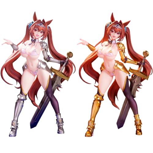 Noowye 2Stück Set - Daiwa Scarlet Action Figur 25CM Metall-Rüstung&Bikini Mädchen Figur mit Pferdeohren Anime Daiwa Scarlet Stehend Statue PVC Ornamente von Noowye