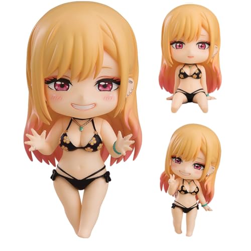 Noowye Anime Mini Figur Kitagawa Marin Q Figur Statue, Austauschbare Köpfe Figuren Beweglich Gelenke, 10CM Badeanzüg Mädchen Figure PVC Deko Ornamente von Noowye
