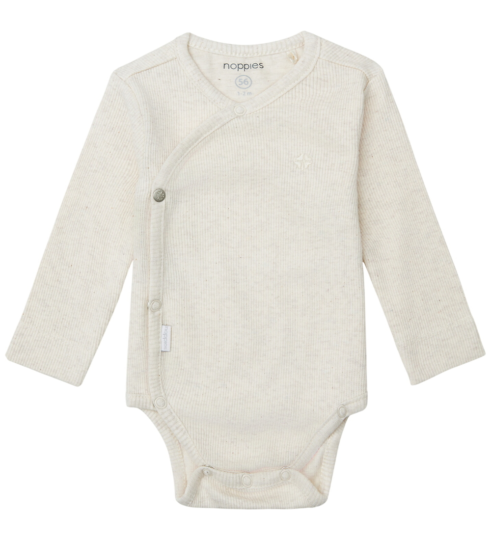 Noppies Wickelbody l/ä - Rib - Nino - Haferflockenmischung - Noppies - 68 - Body L/Ä von Noppies