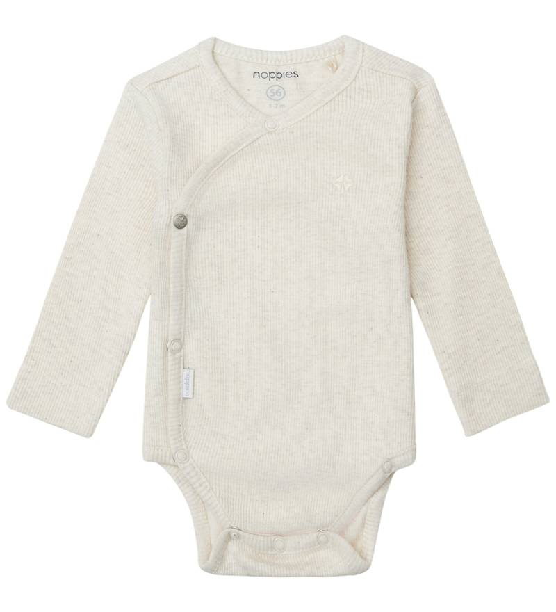 Noppies Wickelbody l/ä - Rib - Nino - Haferflockenmischung - Noppies - 74 - Body L/Ä von Noppies