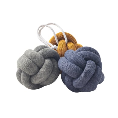 Nordic Coast Company Baby Gym Knoten Set, Blau-Grau-Curry Gelb von Nordic coast company