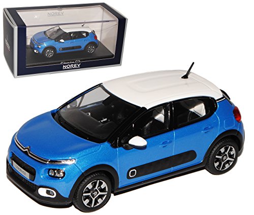 Norev Citroen C3 Blau mit weißem Dach 3. Generation Ab 2016 1/43 Modell Auto von Norev