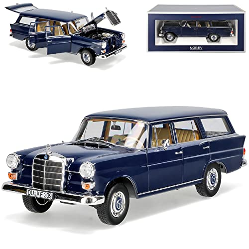 Norev Mercedes-Benz 200 W110 Universal Kombi Dunkel Blau 1965-1968 1/18 Modell Auto mit individiuellem Wunschkennzeichen von Norev B-M-W