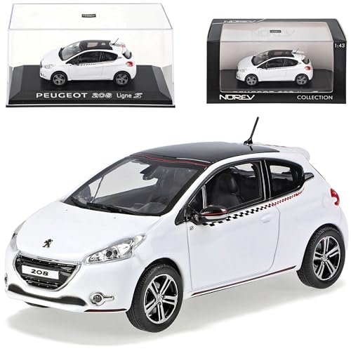 Norev Peugeot 208 3 Türer Ligne S Weiss Ab 2012 1/43 Modell Auto von Norev