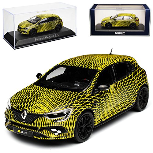 Norev Renautl Megane RS IV Schwarz Gelb 5 Türer Test Version GP Monaco 2017 4. Generation Ab 2015 1/43 Modell Auto mit individiuellem Wunschkennzeichen von Norev