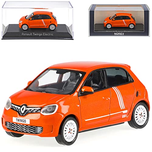 Norev Renautl Twingo Z.E. III Electric Vibes Valencia Orange 5 Türer 3. Generation Ab 2014 Version Ab Facelift 2020 1/43 Modell Auto von Norev