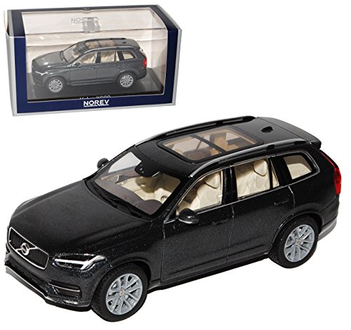Norev Volvo XC90 SUV Savile Grau Schwarz 2. Generation Ab 2015 1/43 Modell Auto mit individiuellem Wunschkennzeichen von Norev