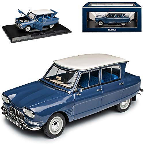 Citroen AMI 6 Blau Mit Weisses Dach 1961-1969 1/18 Norev Modell Auto mit individiuellem Wunschkennzeichen von Norev Citroen