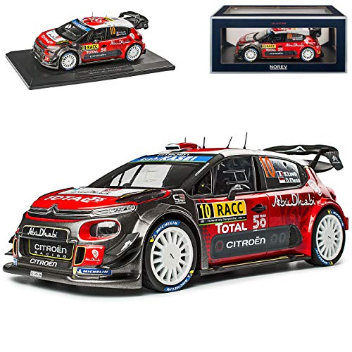 Citroen C3 WRC Rallye Gewinner Catalunya 2018 Sebastien Loeb Daniel Elena 1/18 Norev Modell Auto mit individiuellem Wunschkennzeichen von Norev Citroen