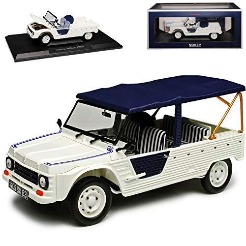 Citroen Mehari Weiss mit Blau 1968-1987 1/18 Norev Modell Auto mit individiuellem Wunschkennzeichen von Norev Citroen