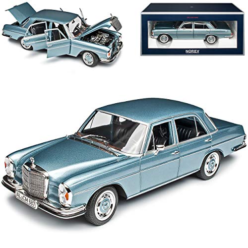 Mercedes-Benz 280 SE S-Klasse Limousine Blau Silber Metallic W108 1965-1972 1/18 Norev Modell Auto mit individiuellem Wunschkennzeichen von Norev Mercedes-Benz