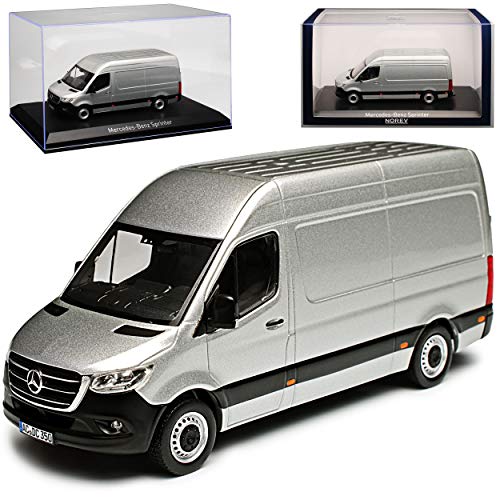 Mercedes-Benz Sprinter CS30 W907 W910 Transporter Kasten Silber 3. Generation Ab 2018 1/43 Norev Modell Auto mit individiuellem Wunschkennzeichen von Norev Mercedes-Benz