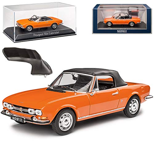 Peugeot 504 Cabrio Capucine Yellow Orange 1968-2005 1/43 Norev Modell Auto von Norev Peugeot