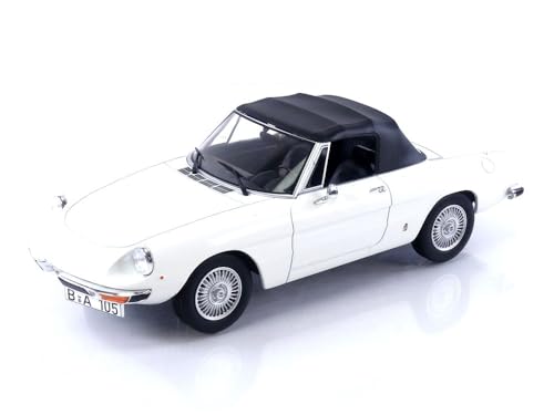 Norev 187882 Alfa Romeo 2000 Spider 1978 White 1:18 Miniatur, Mehrfarbig, 1/18e von Norev