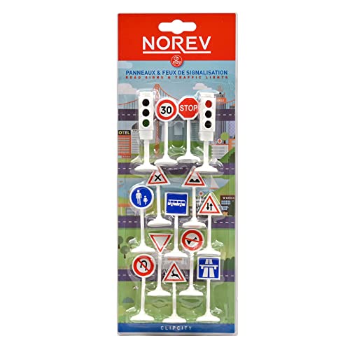 Norev – 318990 – Spielzeugfiguren – Motiv: Verkehrsschilder + Verkehrslichter, in Blisterverpackung von Norev