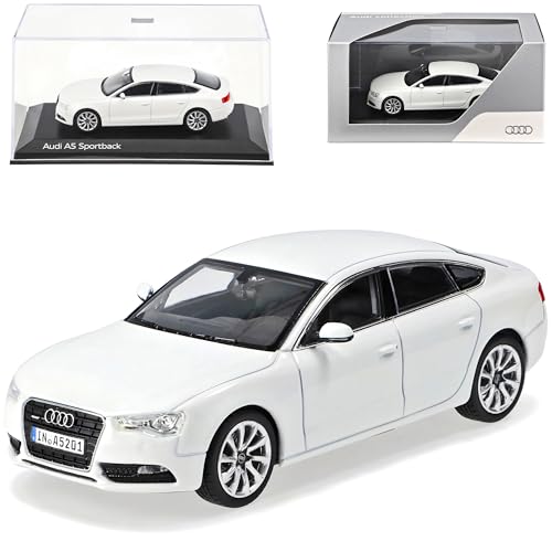 Norev A*U*D*I A5 Sportback Limousine Ibis Weiss Facelift Ab 2011 1/43 Modell Auto mit individiuellem Wunschkennzeichen von Norev