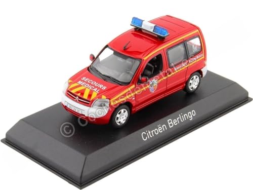 NOREV CIT Berlingo Feuerwehrleute, 2004-1/43, Rot/Weiß, Rot/Weiß von NOREV