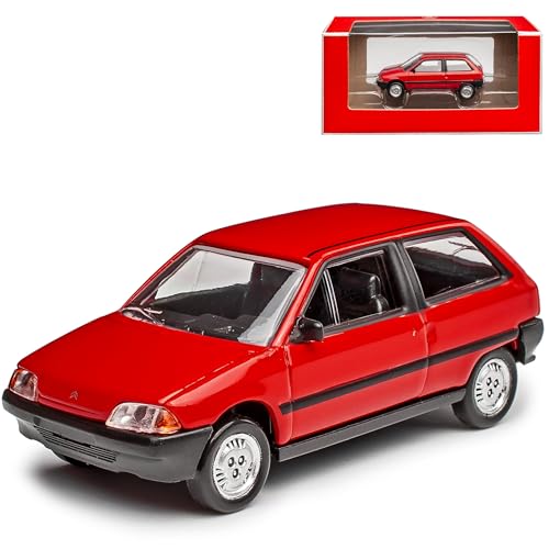 Norev Citroen AX 3 Türer Rot 1986-1998 1/64 Modell Auto mit individiuellem Wunschkennzeichen von Norev