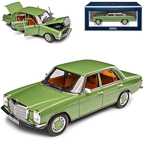 Norev Mercedes-Benz 200/8 Strich Acht Limousine Grün W114 W115 Modell 1967-1976 Version 2. Serie 1973-1976 1/18 Modell Auto mit individiuellem Wunschkennzeichen von Norev B-M-W