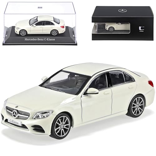 Norev Mercedes-Benz C-Klasse Limousine Diamant Weiss W205 Modell 2014 Ab Facelift 2018 1/43 Modell Auto mit individiuellem Wunschkennzeichen von Norev