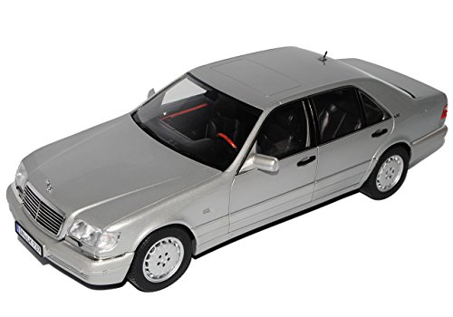 Norev Mercedes-Benz S-Klasse Grau Silber S600 W140 1991-1998 1/18 Modell Auto mit individiuellem Wunschkennzeichen von Norev B-M-W