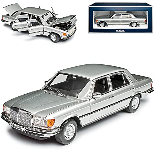 Norev Mercedes-Benz S-Klasse W116 450 SEL 6.9 1976 Silber Metallic 1972-1980 1/18 Modell Auto mit individiuellem Wunschkennzeichen von Norev