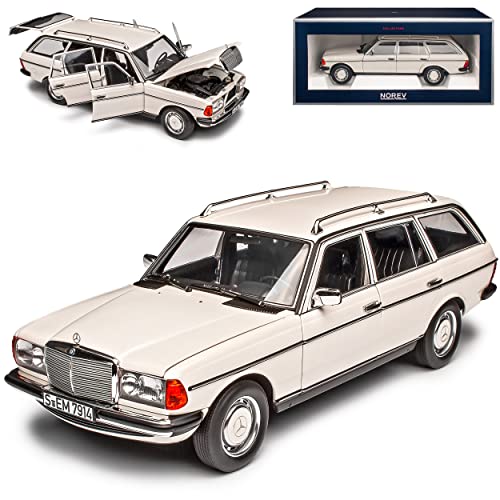 Norev Mercedes-Benz W123 E-Klasse S123 200 T-Modell Kombi Weiss 1975-1986 1/18 Modell Auto mit individiuellem Wunschkennzeichen von Norev B-M-W