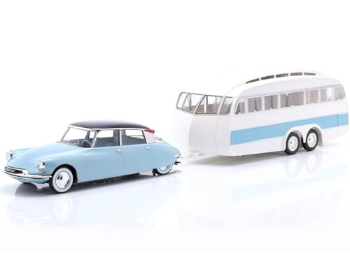 Norev NV181760 1:18 DS 19 1959-Bleu Nuage & Aubergine & Caravane Hénon Citroen Sammelmodell, Multi Norev NV181760 1:18 DS 19 1959-Bleu Nuage & Aubergine & Caravane Hénon Citroen Sammelmodell, Multi von Norev