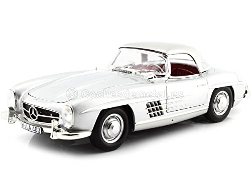 Norev NV183890 1:18 300 SL Roadster 1957, Silber, Mercedes-Benz Sammlerstück, Multi von Norev