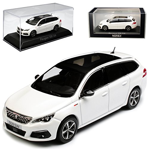 Norev Peugeot 308 II SW GT Kombi Weiss 2. Generation Ab 2013 Ab Facelift 2017 1/43 Modell Auto mit individiuellem Wunschkennzeichen von Norev B-M-W