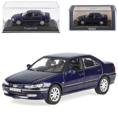 Norev Peugeot 406 Limousine Dunkel Blau 1995-2005 1/43 Modell Auto mit individiuellem Wunschkennzeichen von Norev B-M-W