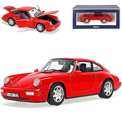 Norev Porsche 911 964 Carrera 2 Coupe Rot 1988-1994 1/18 Modell Auto mit individiuellem Wunschkennzeichen von Norev B-M-W