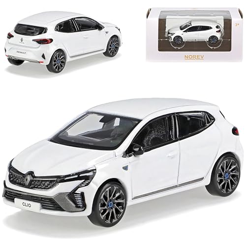 Norev Renautl Clio V Esprit Alpine Glacier Weiss 5. Generation Modell Ab 2019 Version ab Facelift 2023 1/64 Modell Auto mit individiuellem Wunschkennzeichen von Norev