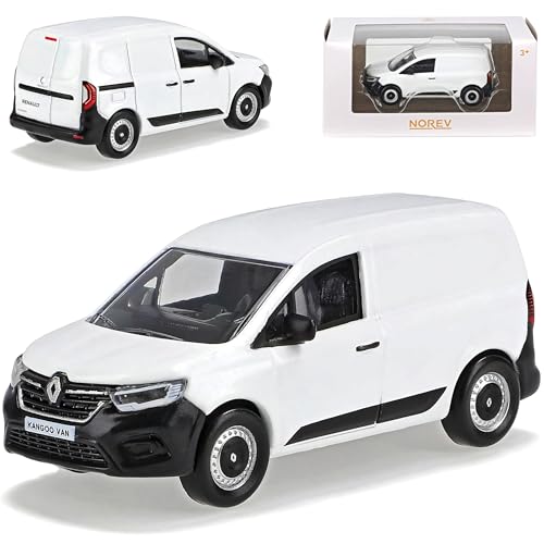 Norev Renautl Kangoo Kasten Transporter Weiss 3. Generation Ab 2021 1/64 Modell Auto mit individiuellem Wunschkennzeichen von Norev