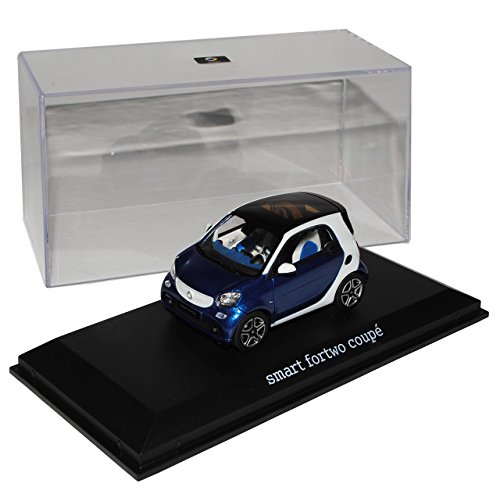 Norev Smart ForTwo Coupe C453 Blau mit Weiss Ab 2014 1/43 Modell Auto mit individiuellem Wunschkennzeichen von Norev