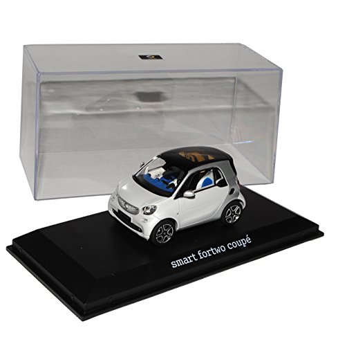 Norev Smart ForTwo Coupe C453 Weiss mit Silber Ab 2014 1/43 Modell Auto mit individiuellem Wunschkennzeichen von Norev