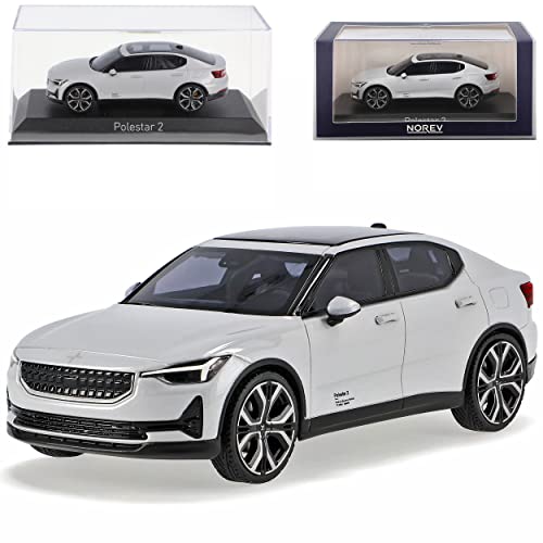 Norev Volvo Polestar 2 Magnesium Silber Weiss Ab 2020 1/43 Modell Auto mit individiuellem Wunschkennzeichen von Norev
