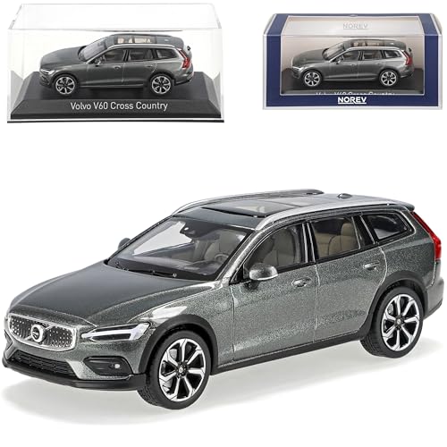 Norev Volvo V60 Cross Country Kombi Kiefer Grau 3. Generation Ab 2018 1/43 Modell Auto mit individiuellem Wunschkennzeichen von Norev