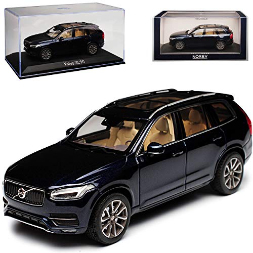 Norev Volvo XC90 SUV Magic Blau Fast Schwarz 2. Generation Ab 2015 1/43 Modell Auto mit individiuellem Wunschkennzeichen von Norev