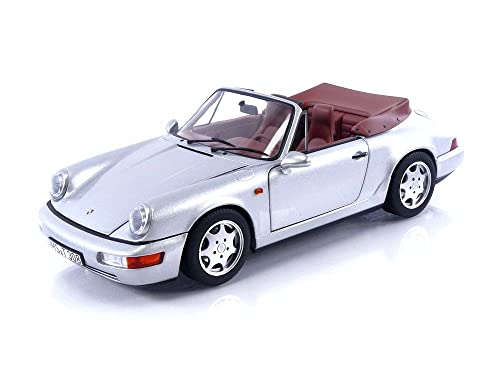 Norev kompatibel mit Porsche 911 (964) Carrera 2 Cabrio 1990 Silber Modellauto 1:18 von Norev