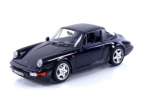 Norev kompatibel mit Porsche 911 (964) Carrera 4 Targa 1991 dunkelblau metallic Modellauto 1:18 von Norev